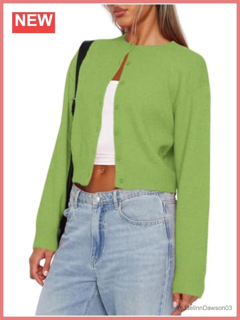 Cropped Cardigan Sweater Long Sleeve Button Down Knit